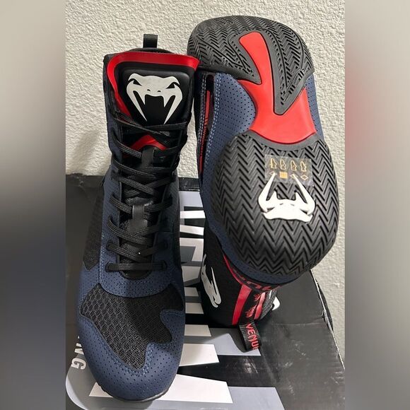 Venum Elite Boxing Shoes - Black/Blue/Red - Size 11.5 - Picture 13 of 14